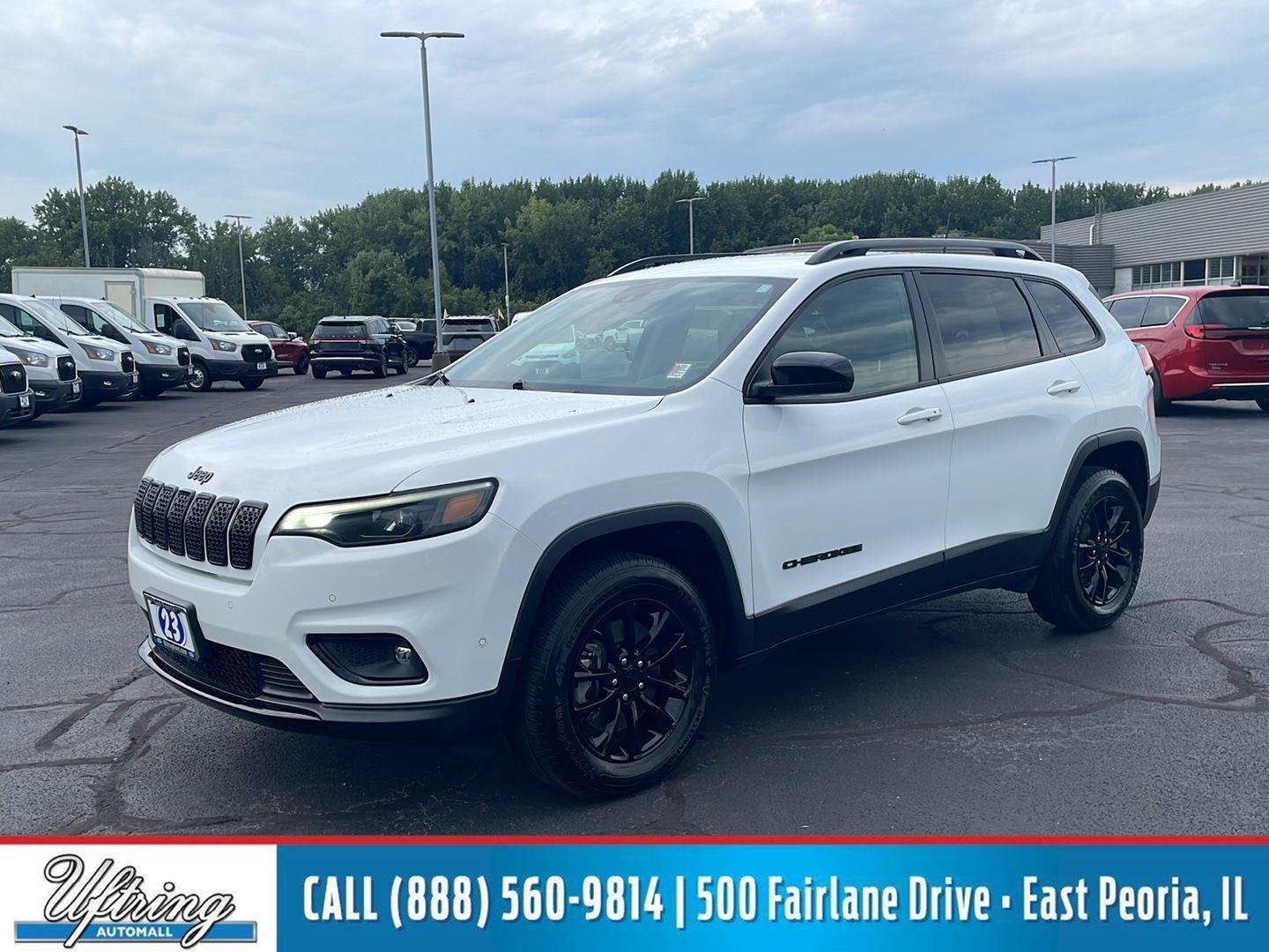Used 2023 Bright White Clearcoat Jeep Altitude Lux image 1