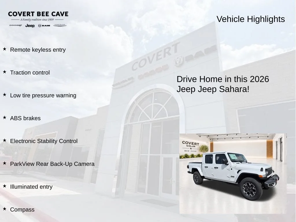 New 2026 Bright White Clear-Coat Exterior Paint Jeep Sahara image 9