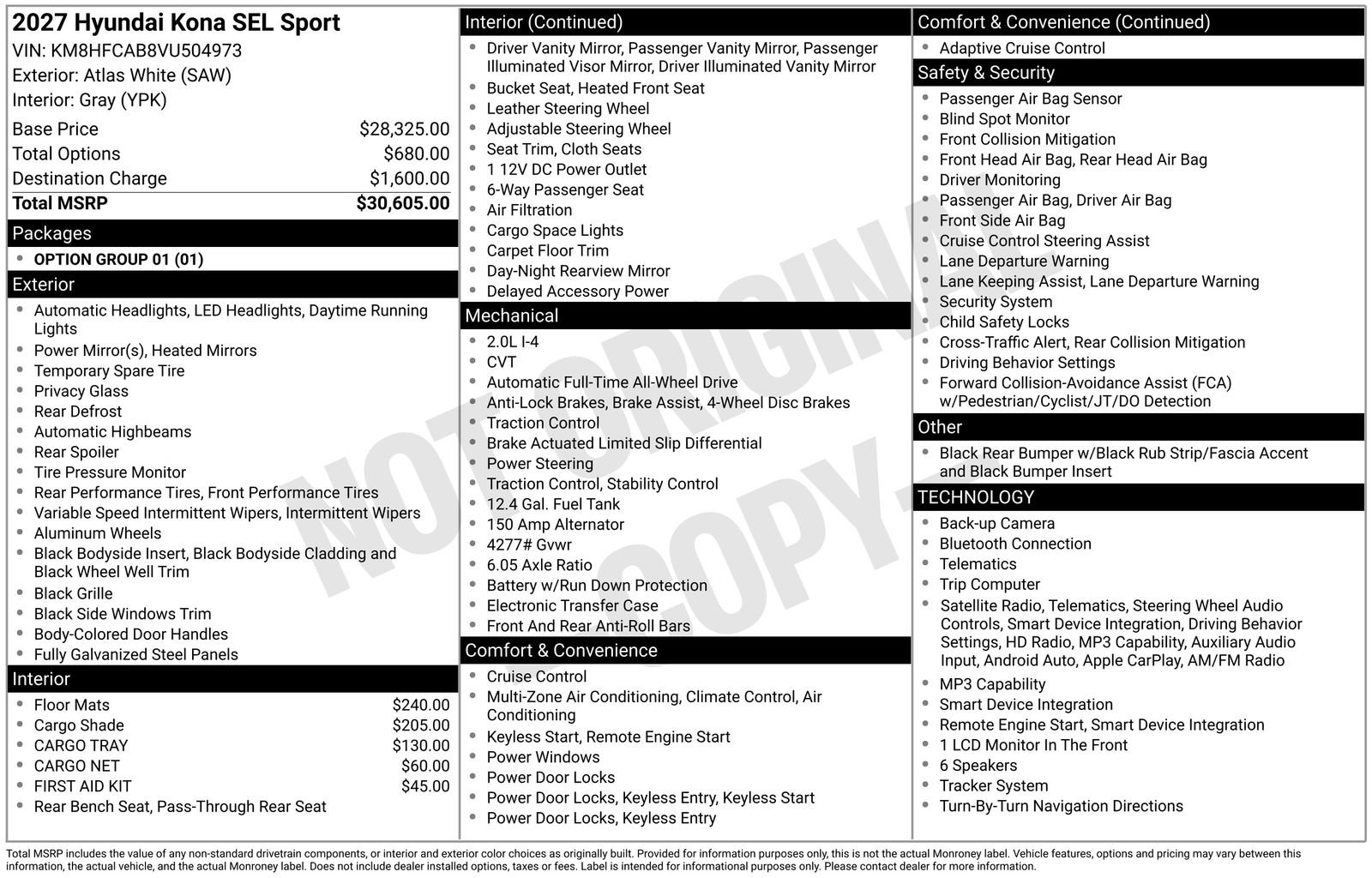 New 2027 White Hyundai SEL Sport AWD image 69