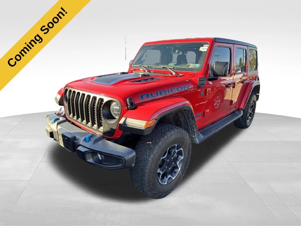 Certified Used 2022 Red Clearcoat Jeep Unlimited Rubicon 4xe image 1