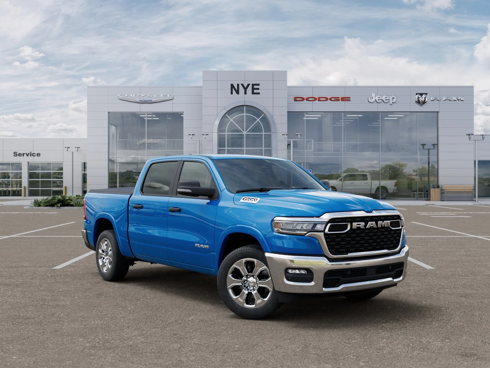 New 2025 Hydro Blue Pearl-Coat Exterior Paint RAM Big Horn/Lone Star image 32