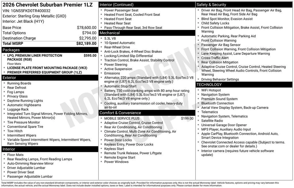 New 2026 Sterling Gray Metallic Chevrolet Premier image 23