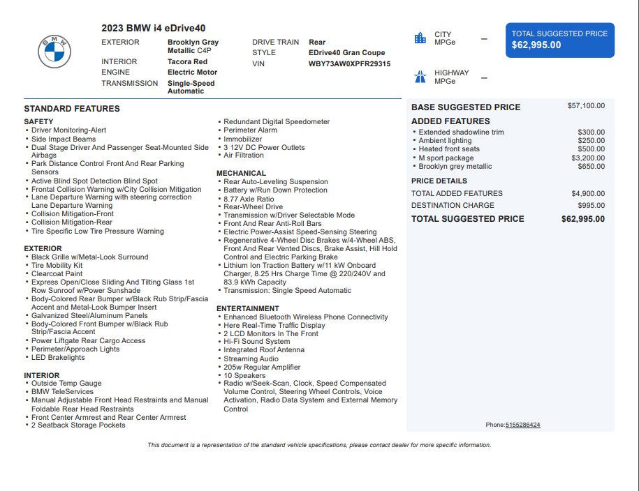Used 2023 Gray BMW eDrive40 image 3