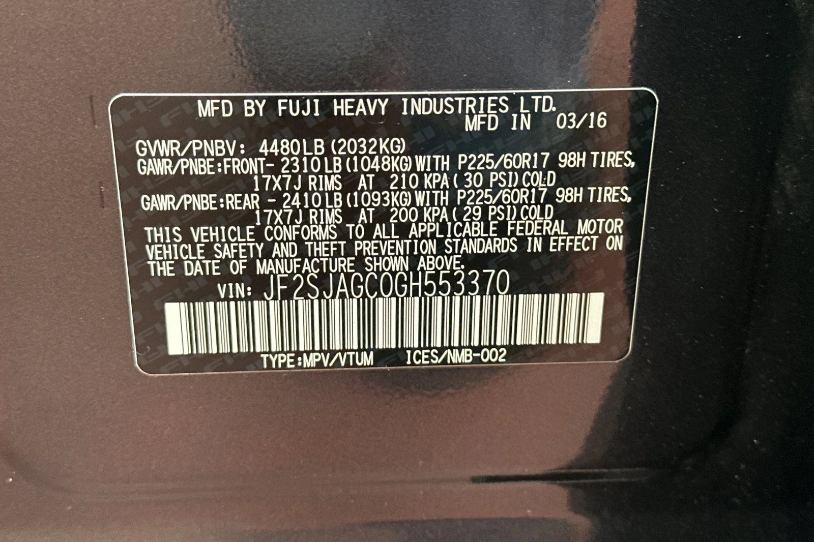 Used 2016 Gray Subaru 2.5i Premium image 37