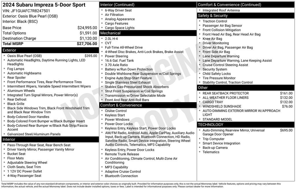 Used 2024 Blue Subaru Sport image 32