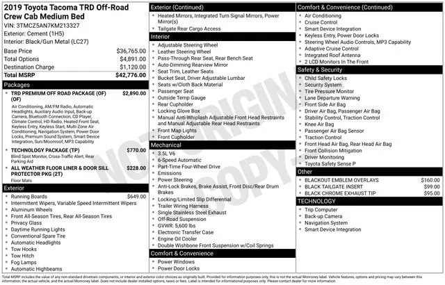 Used 2019 Cement Toyota TRD Off Road image 33