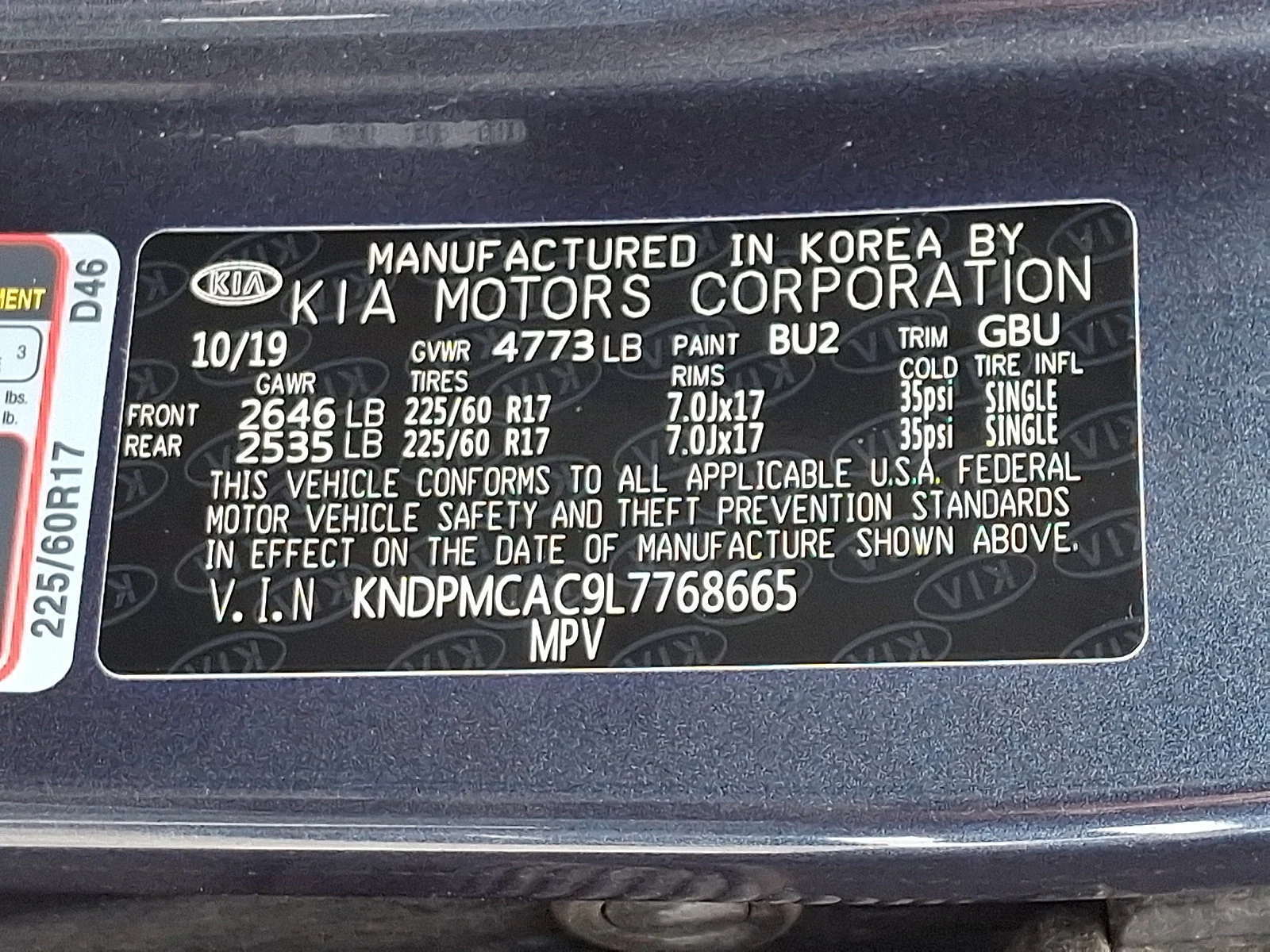 Certified Used 2020 Blue Kia LX image 26