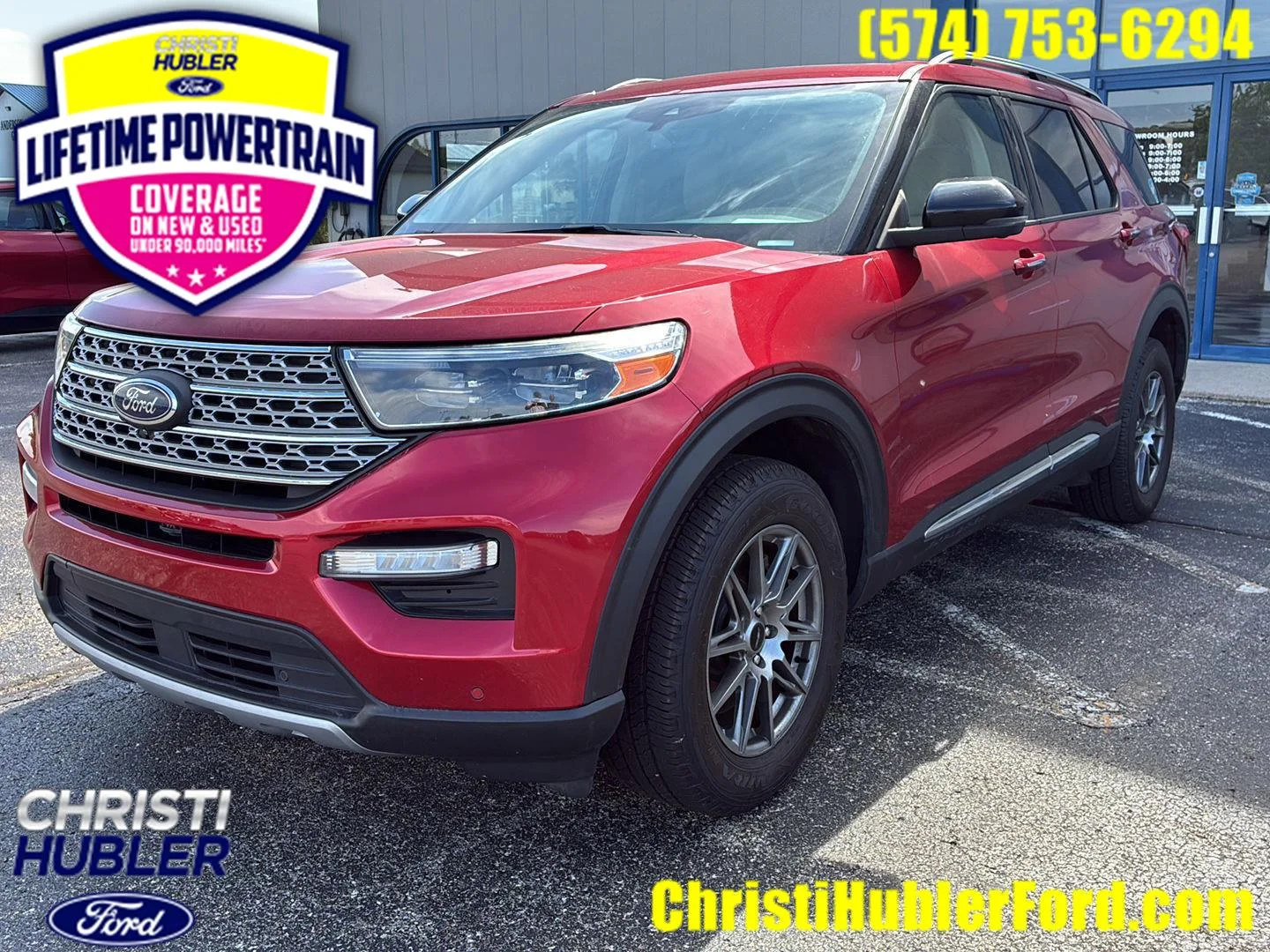 Used 2021 Rapid Red Metallic Tinted Clearcoat Ford Limited image 1