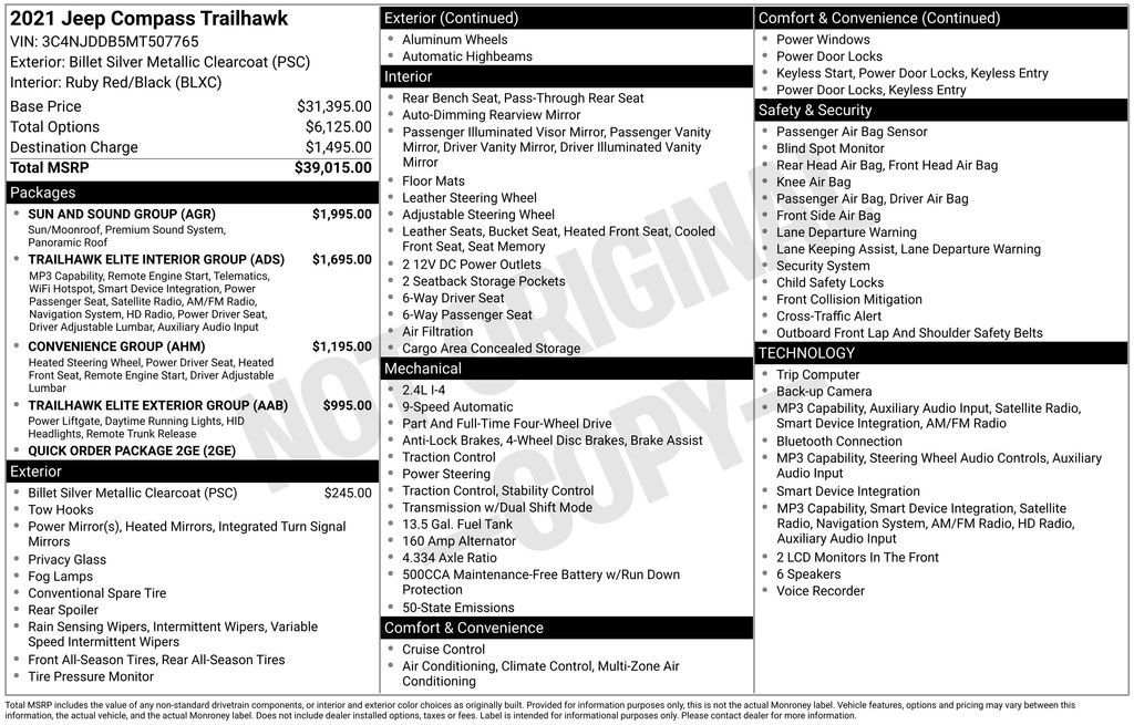 Used 2021 Billet Silver Metallic Jeep Trailhawk image 12