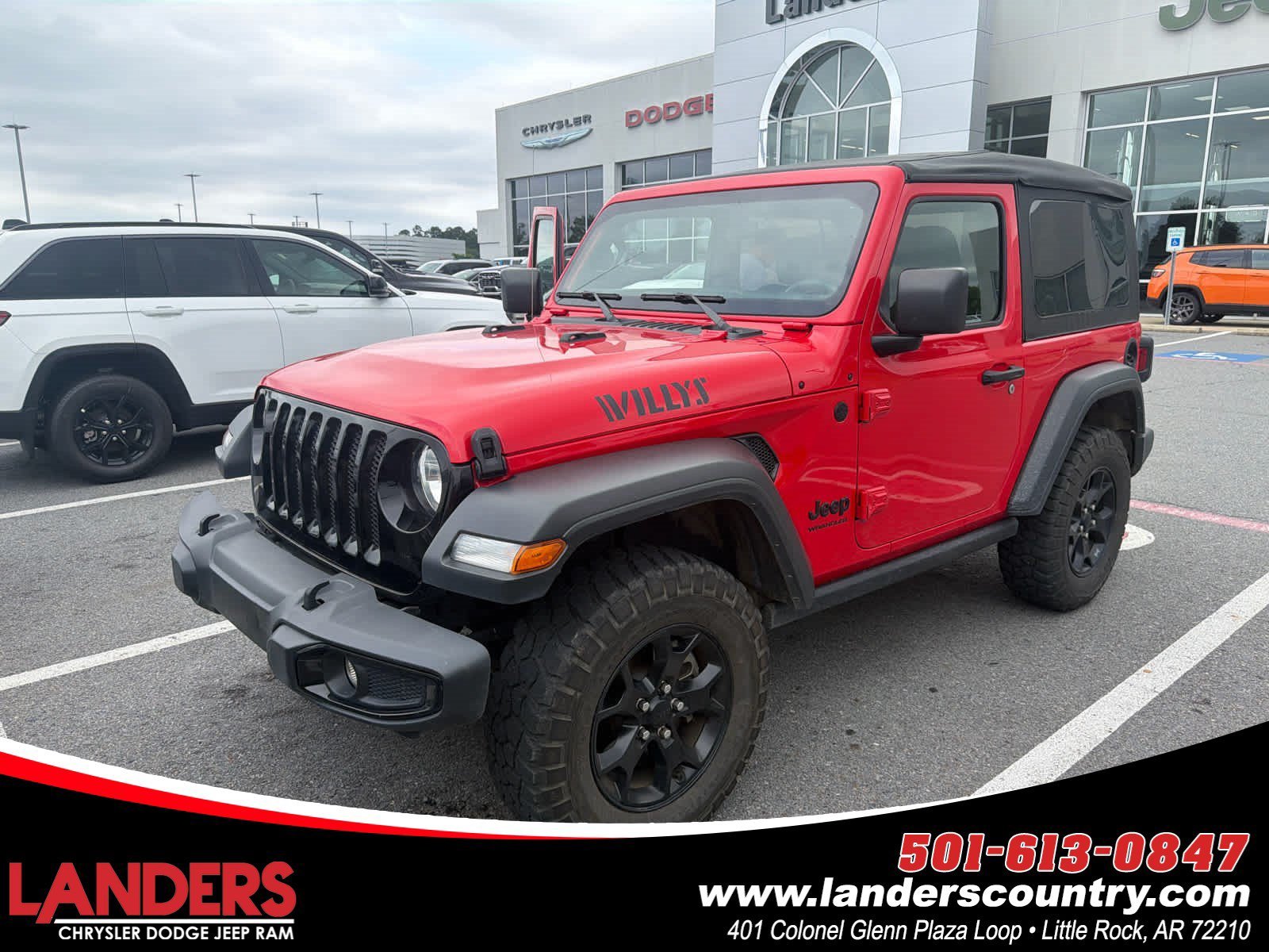 Used 2021 Firecracker Red Clearcoat Jeep Willys Sport image 1