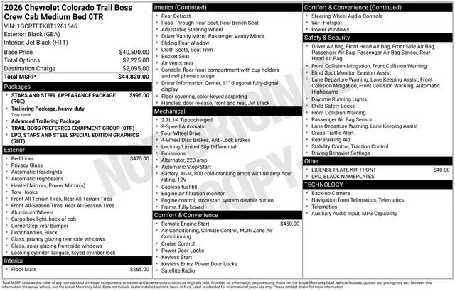 New 2026 Black Chevrolet Trail Boss image 5
