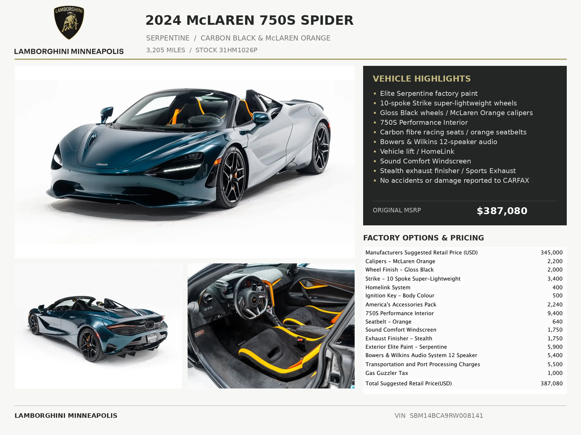 2024 McLaren 750S Base - Photo 2