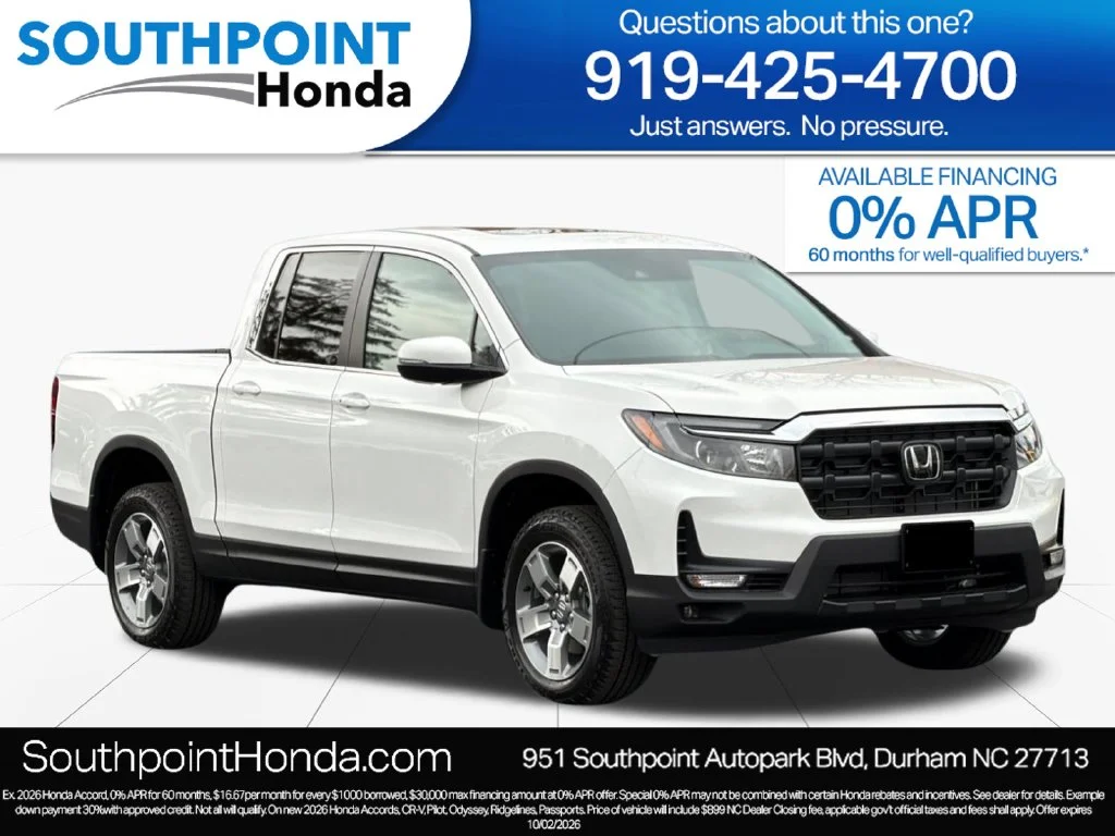 New 2026 Platinum White Pearl Honda RTL image 1
