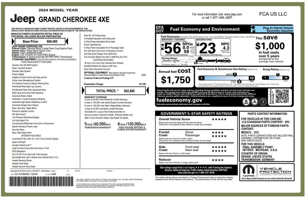 Certified Used 2024 Black Jeep 4xe image 4
