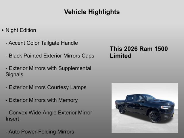 New 2026 Diamond Black Crystal Pearl-Coat Exterior Paint RAM Limited image 38