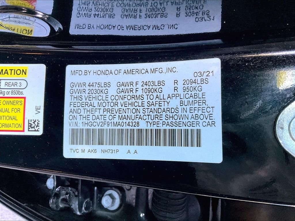 Used 2021 Black Honda Touring 2.0T image 35