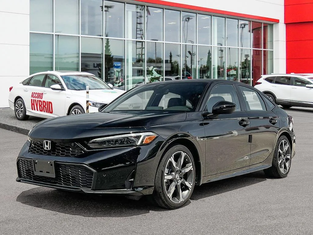 New 2026 Crystal Black Pearl Honda SPORT TOURING The Civic — fully loaded,fully effi image 1