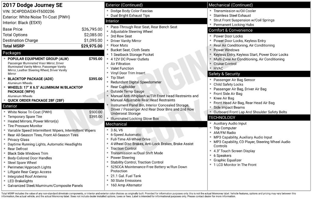 Used 2017 White Dodge SE image 6