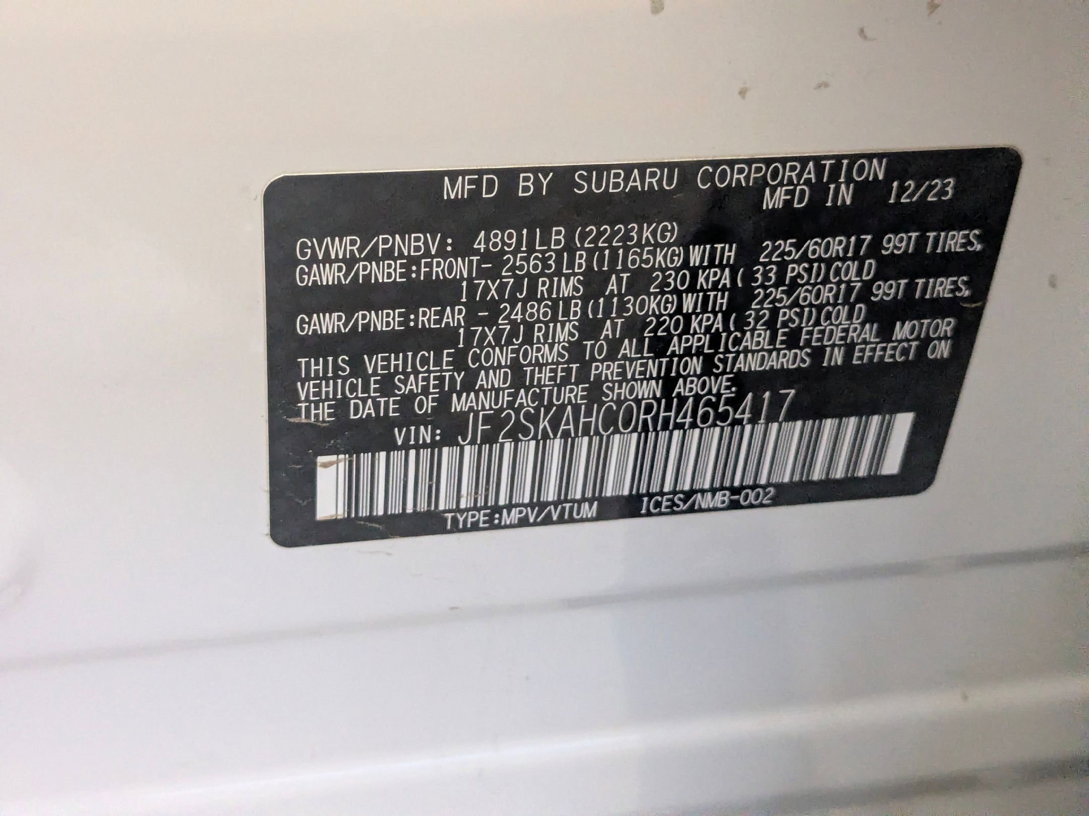 Certified Used 2024 Crystal White Pearl Subaru Wilderness image 29