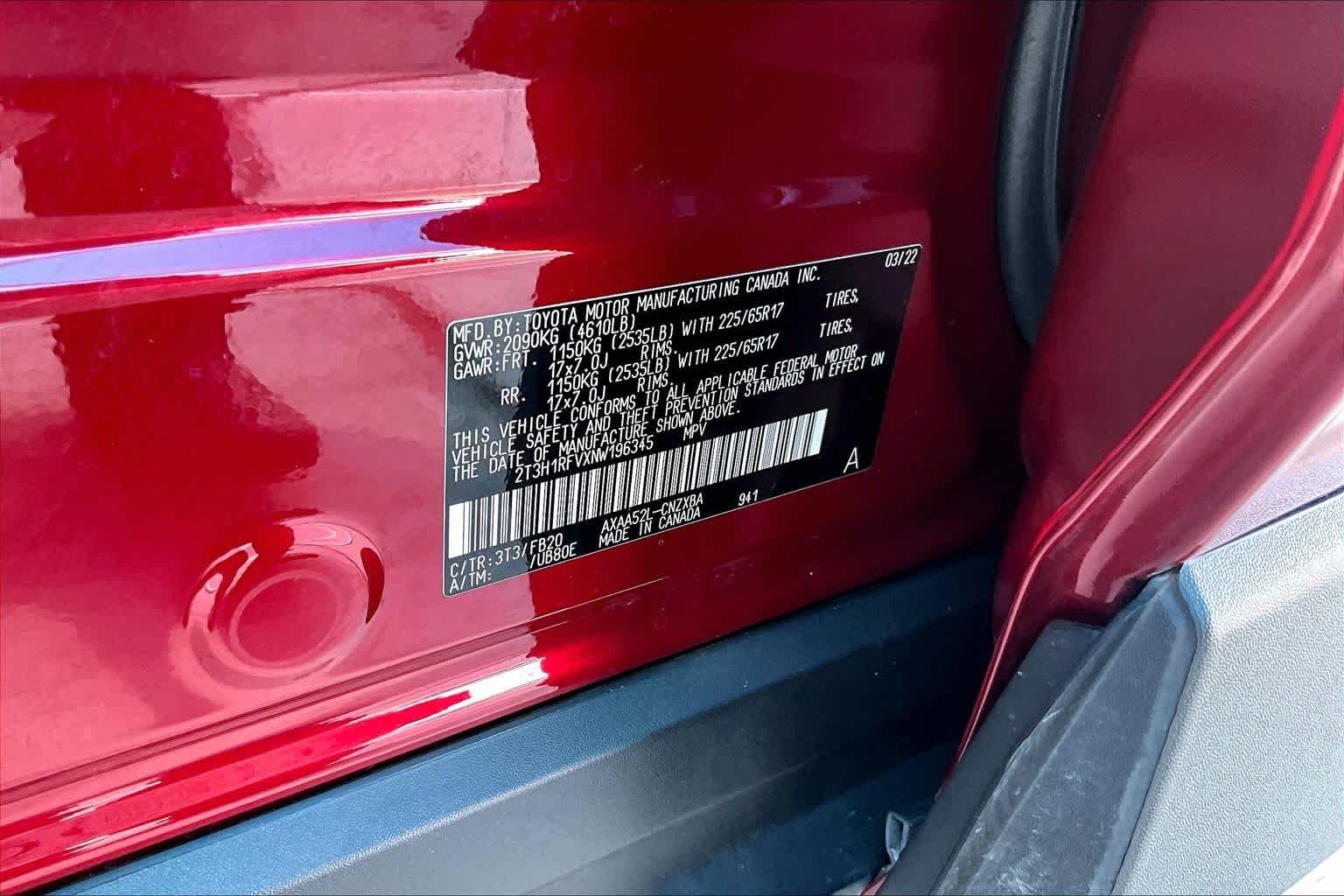 Used 2022 Ruby Flare Pearl Toyota LE image 34