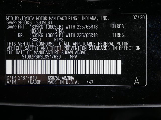 Used 2020 Midnight Black Metallic Toyota LE image 34