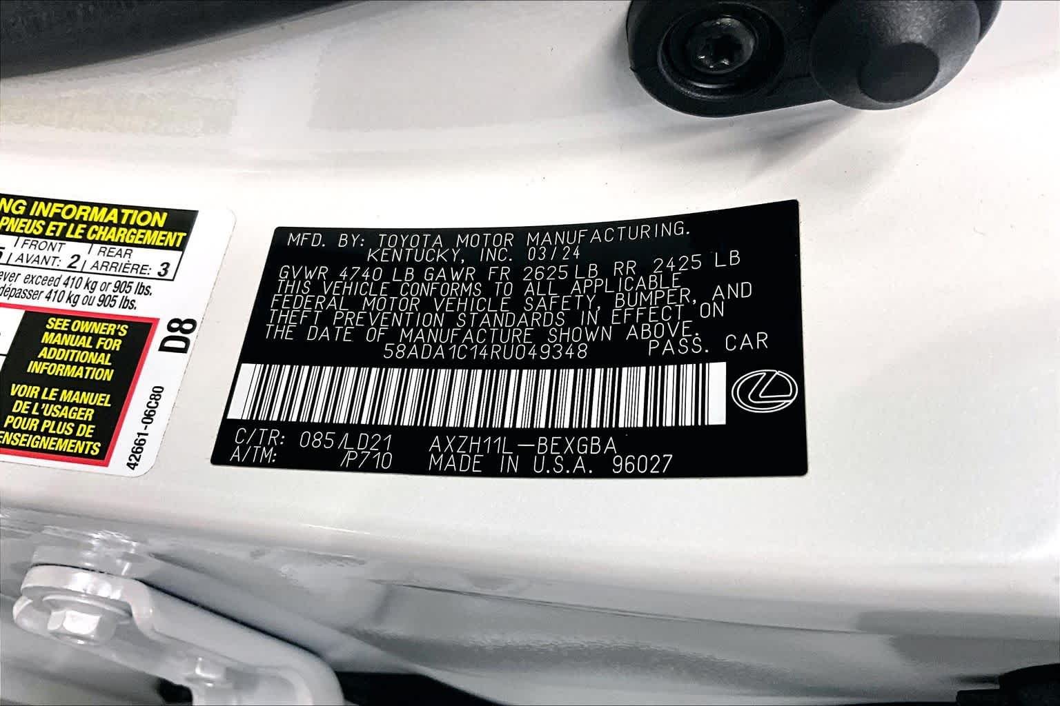 Certified Used 2024 Eminent White Pearl Lexus  image 37