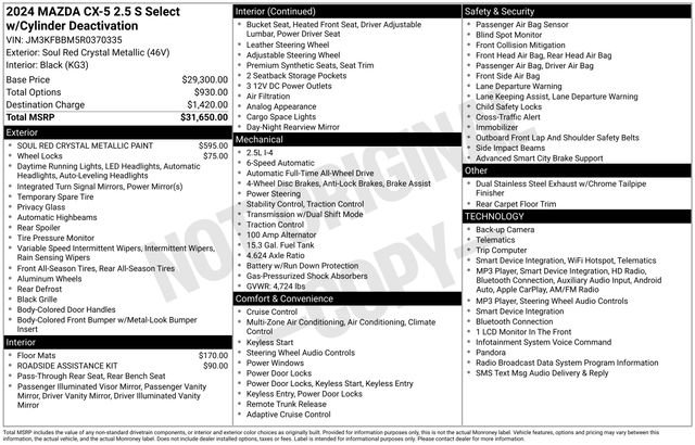 Used 2024 Red Mazda 2.5 S Select Package image 9