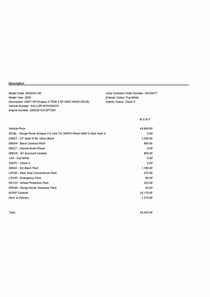 2026 LAND ROVER RANGE ROVER EVOQUE - Image 2