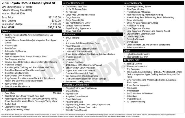 New 2026 Cavalry Blue Toyota  SE image 32