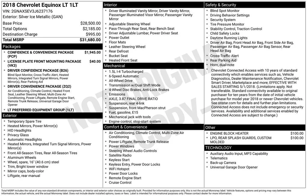 Used 2018 Chevrolet Equinox LT with VIN 2GNAXSEV3J6237176 for sale in Huron, SD