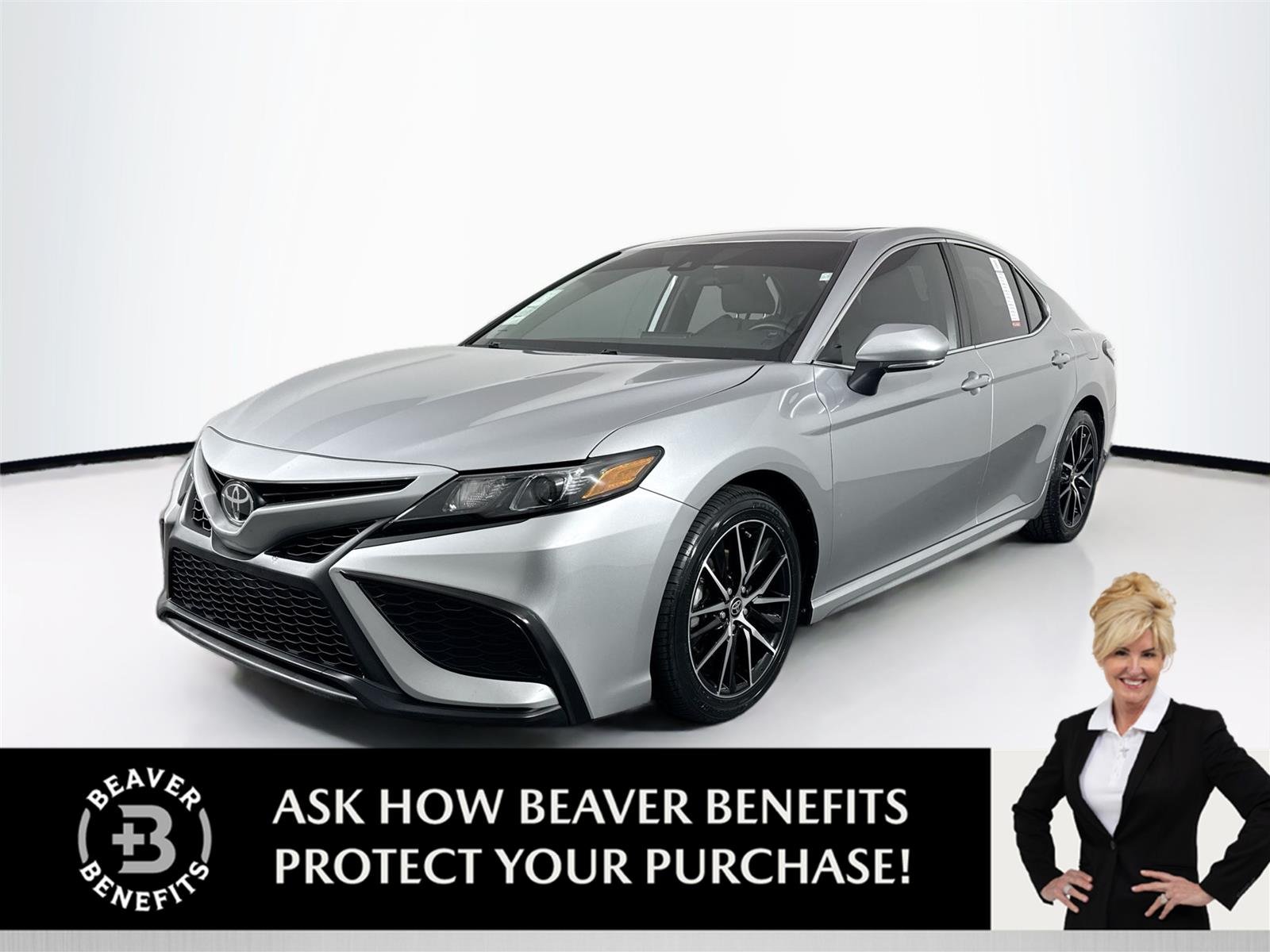 Certified Used 2021 Celestial Silver Metallic Toyota SE image 1