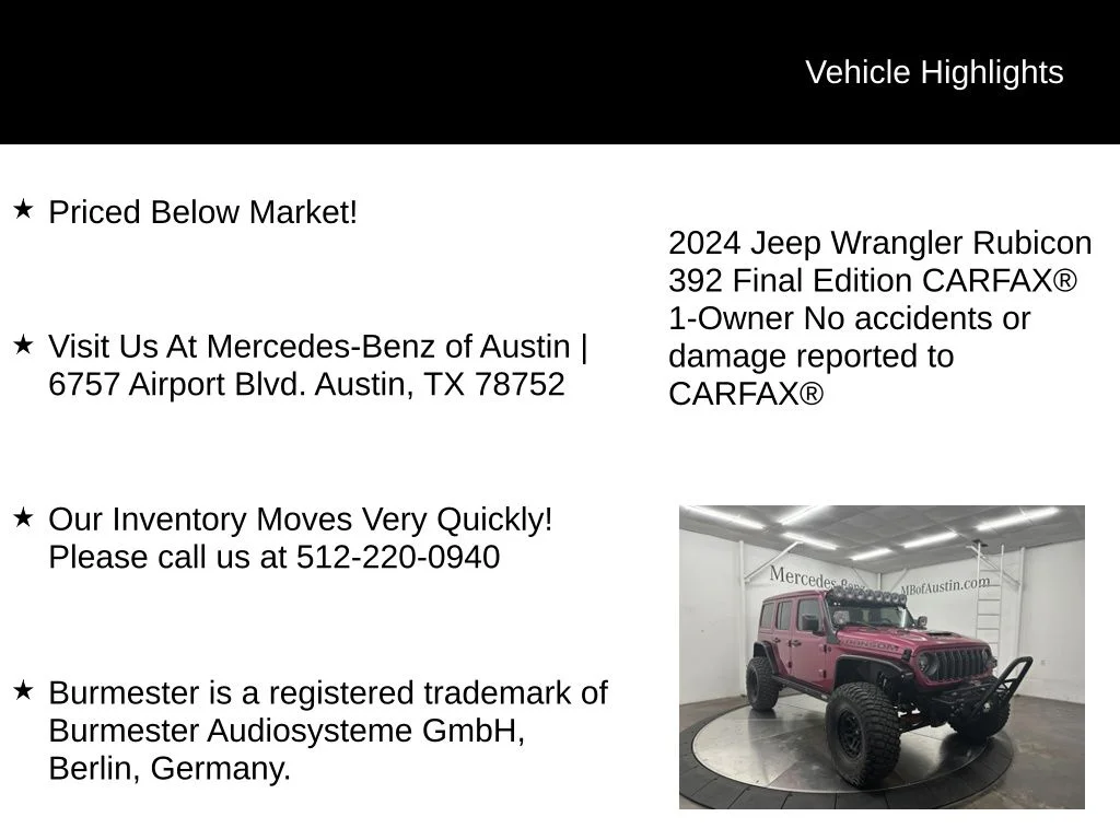 Used 2024 Red Jeep Rubicon 392 image 6
