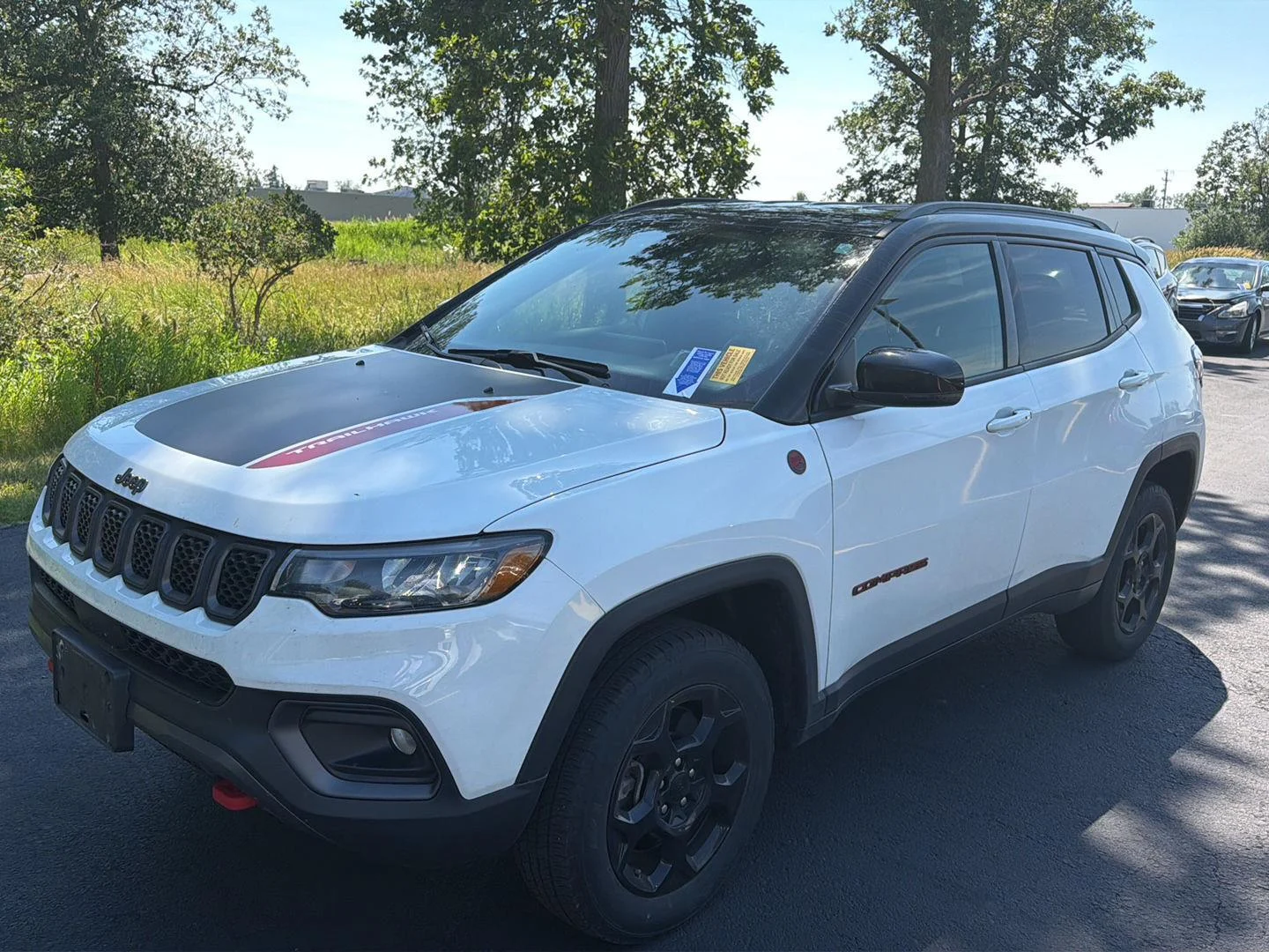 Used 2023 Bright White Clearcoat Jeep Trailhawk image 3