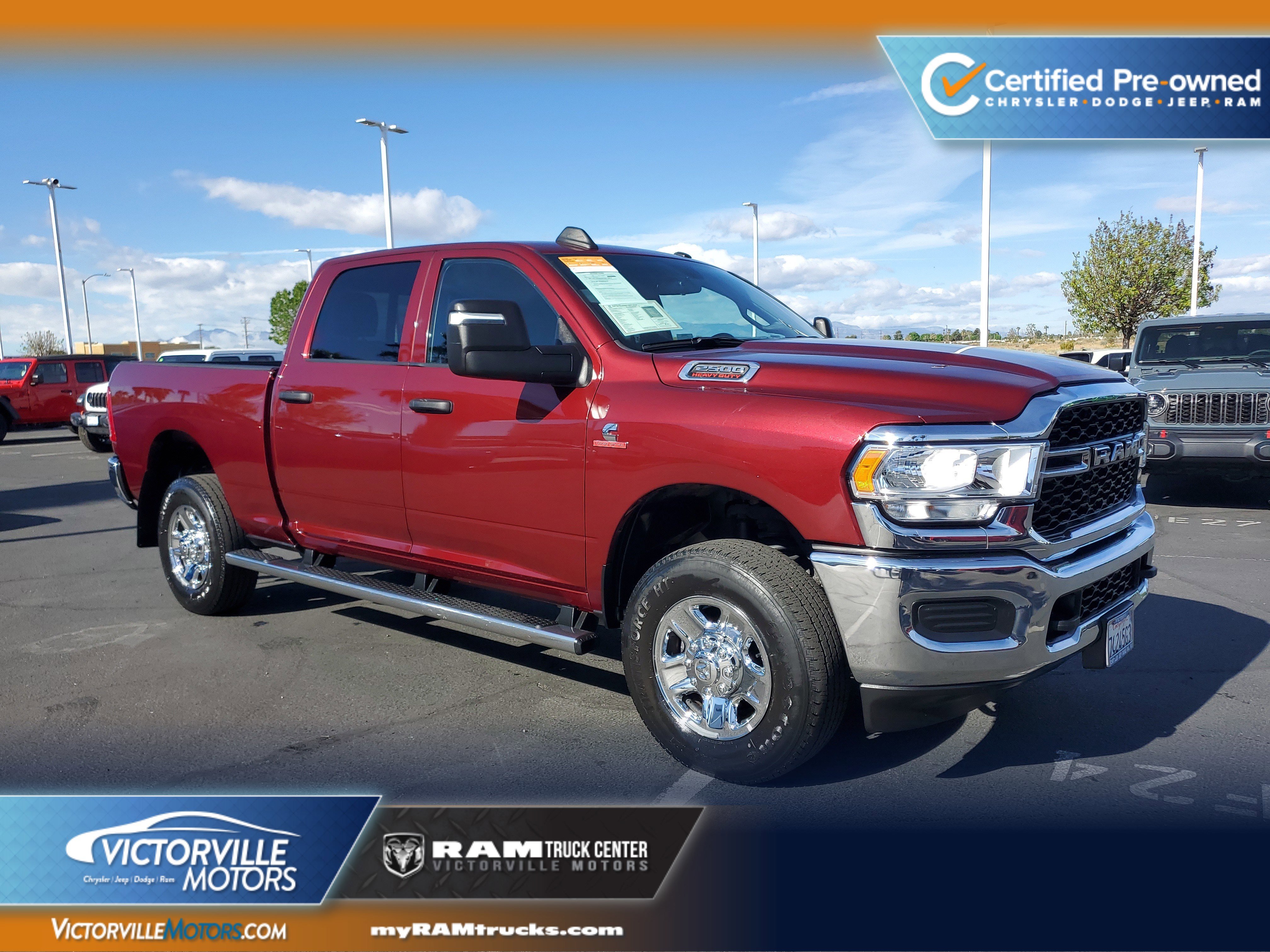 Red 2024 RAM 2500 Tradesman Crew Cab 4WD Pickup Truck Four-Wheel Drive 6-Speed Automatic