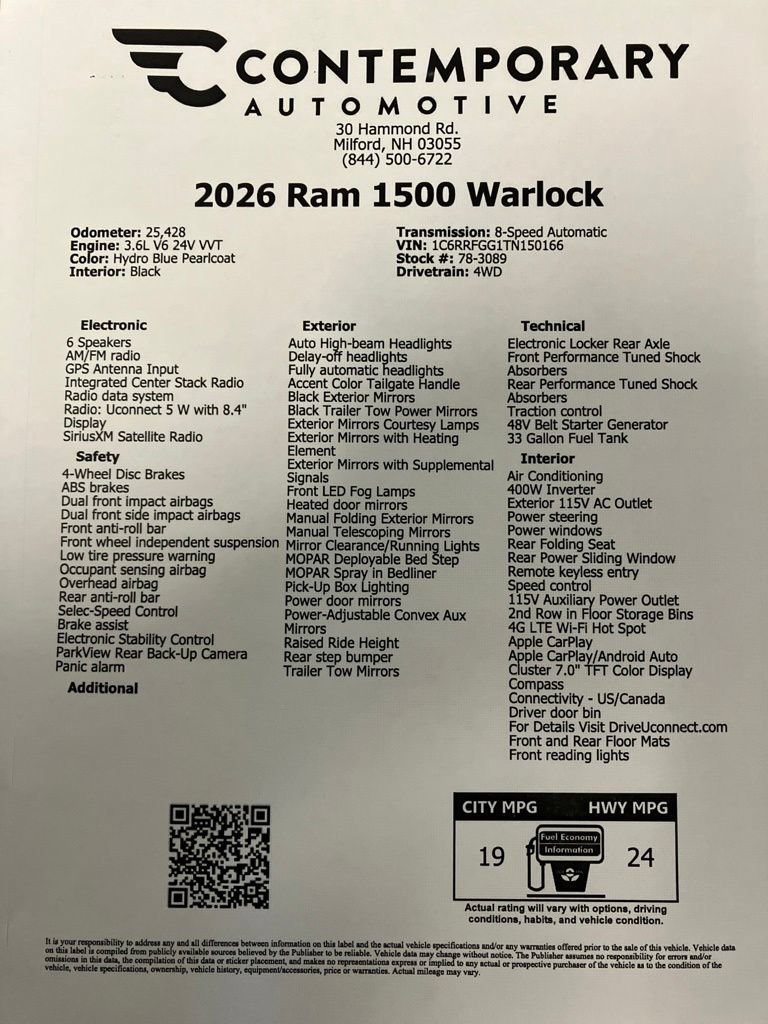 Used 2026 Hydro Blue Pearlcoat Ram Warlock image 36