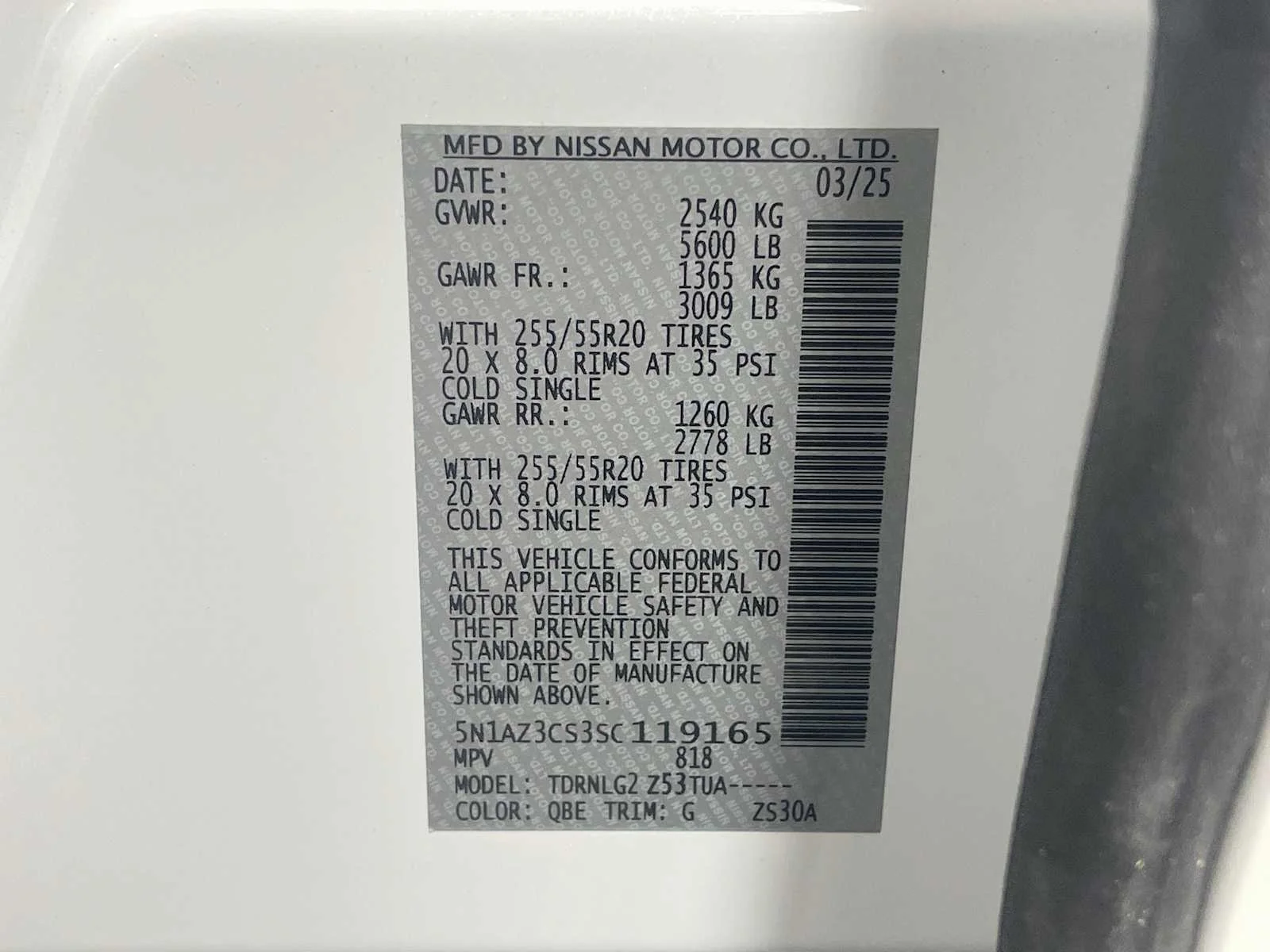 Certified Used 2025 Everest White Pearl Tricoat Nissan SL image 32