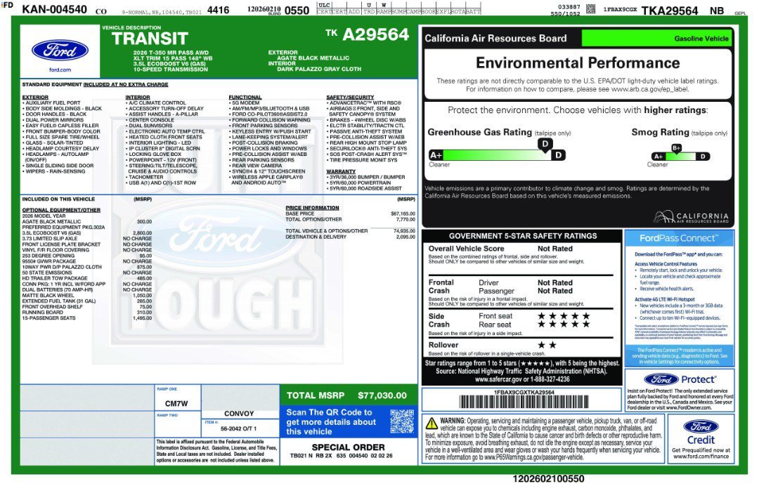 New 2026 Agate Black Metallic Ford XLT image 3