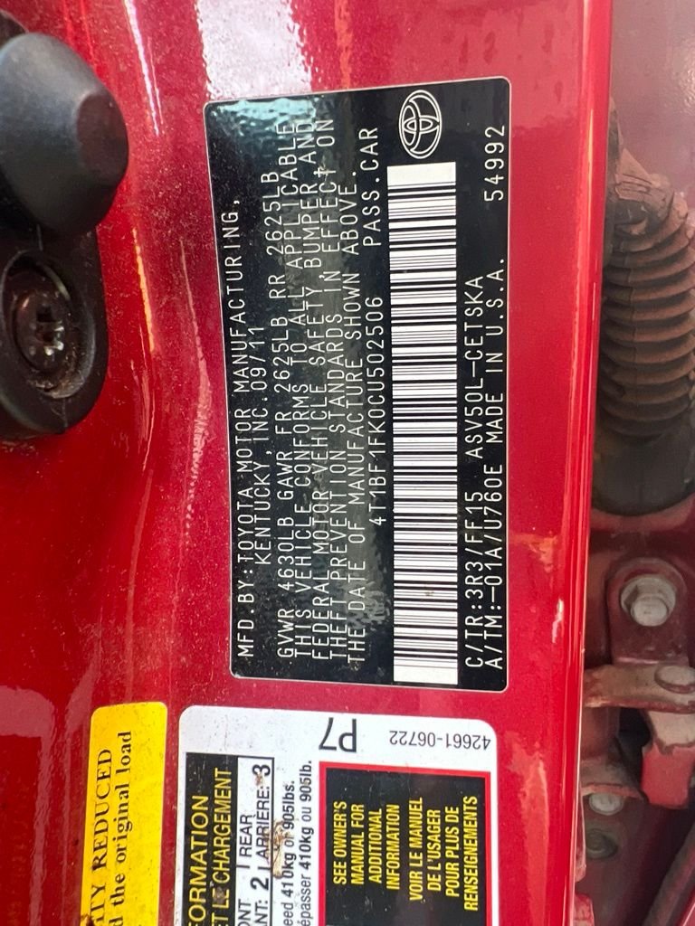 Used 2012 Red Toyota SE image 12
