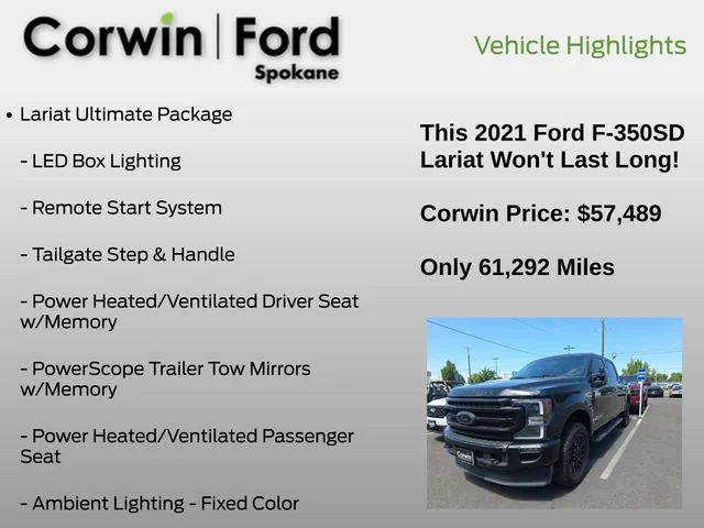 Used 2021 Agate Black Metallic Ford Lariat image 12