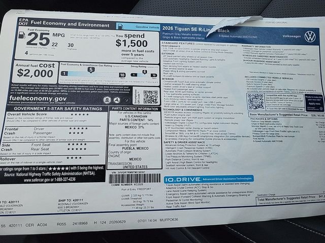 New 2026 Gray Volkswagen 2.0T SE R-Line Black image 27