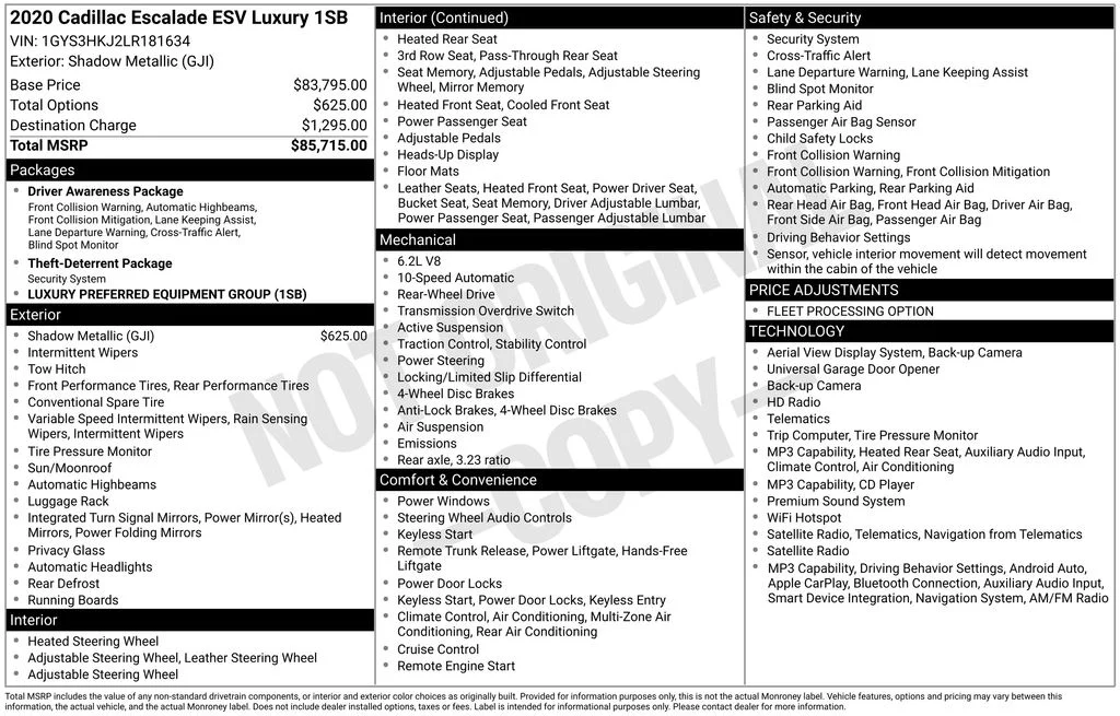 Used 2020 Gray Cadillac Luxury image 1