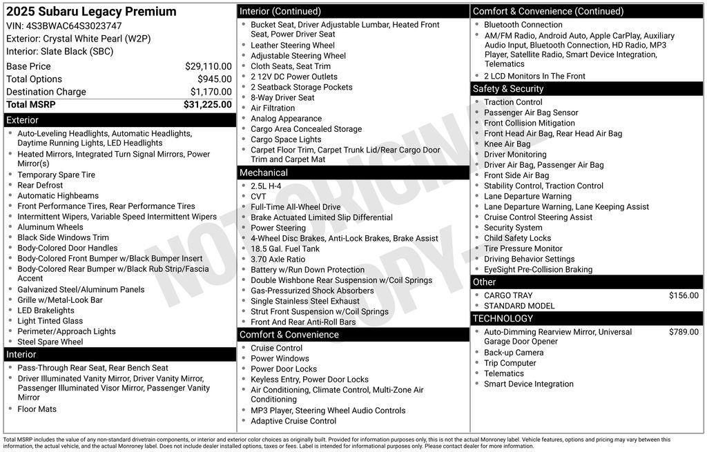 Certified Used 2025 White Subaru Premium image 10