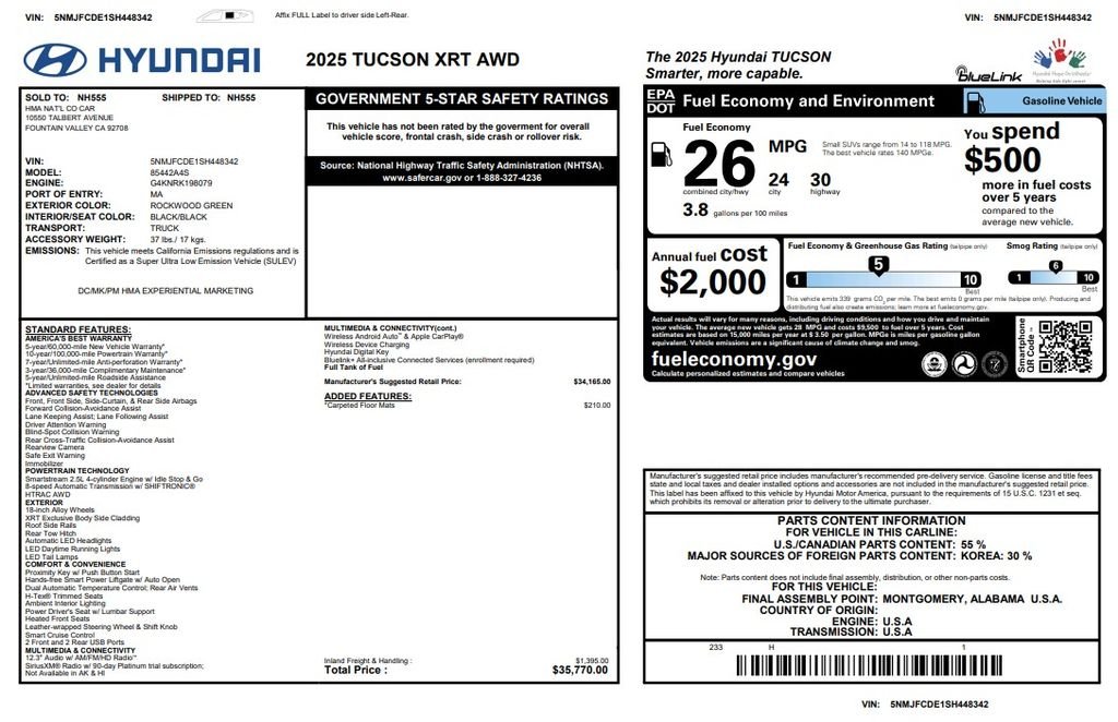Certified Used 2025 Green Hyundai XRT image 2