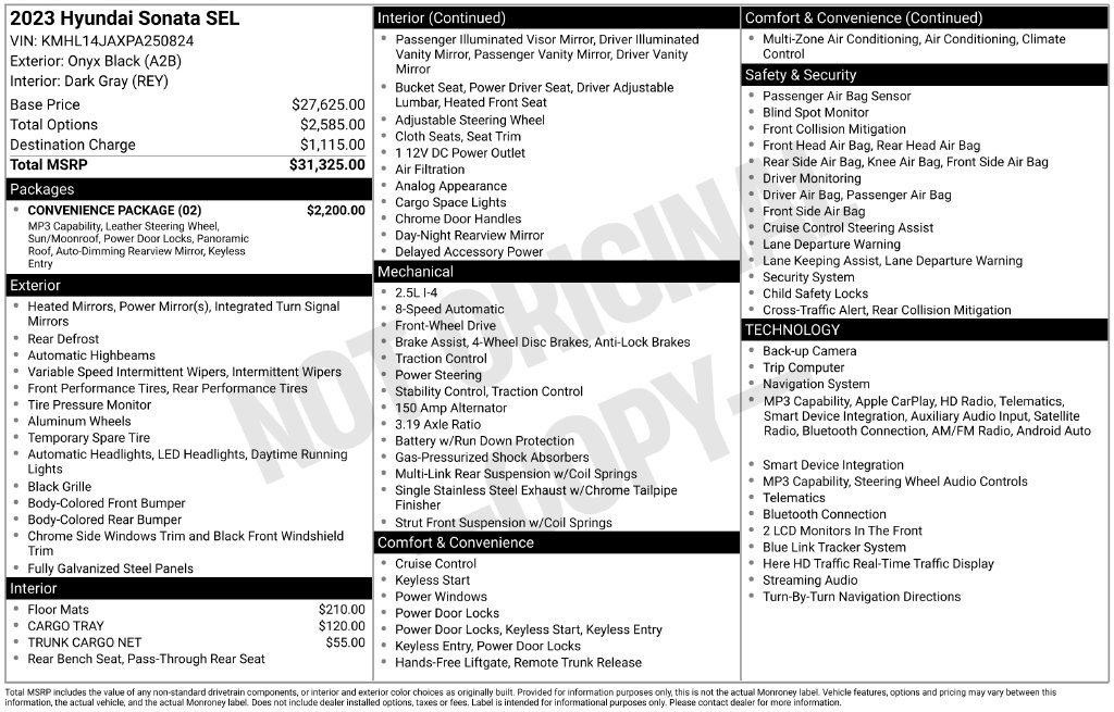 Certified Used 2023 Black Hyundai SEL image 3