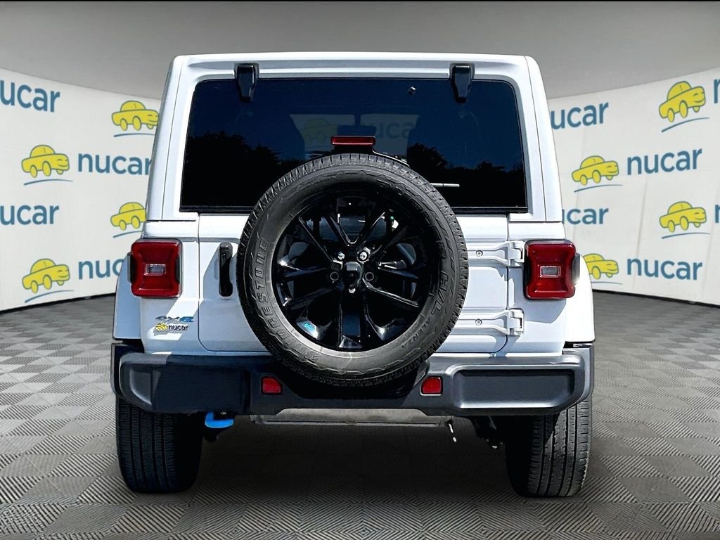 Used 2023 Bright White Clearcoat Jeep Sahara 4xe image 5