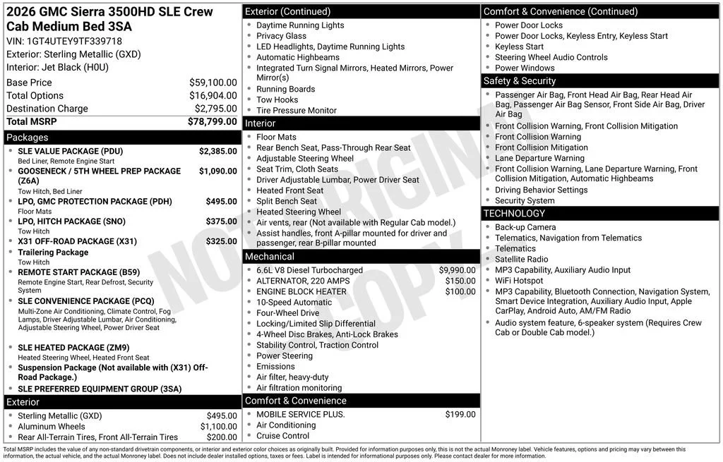 New 2026 Sterling Metallic GMC SLE image 18