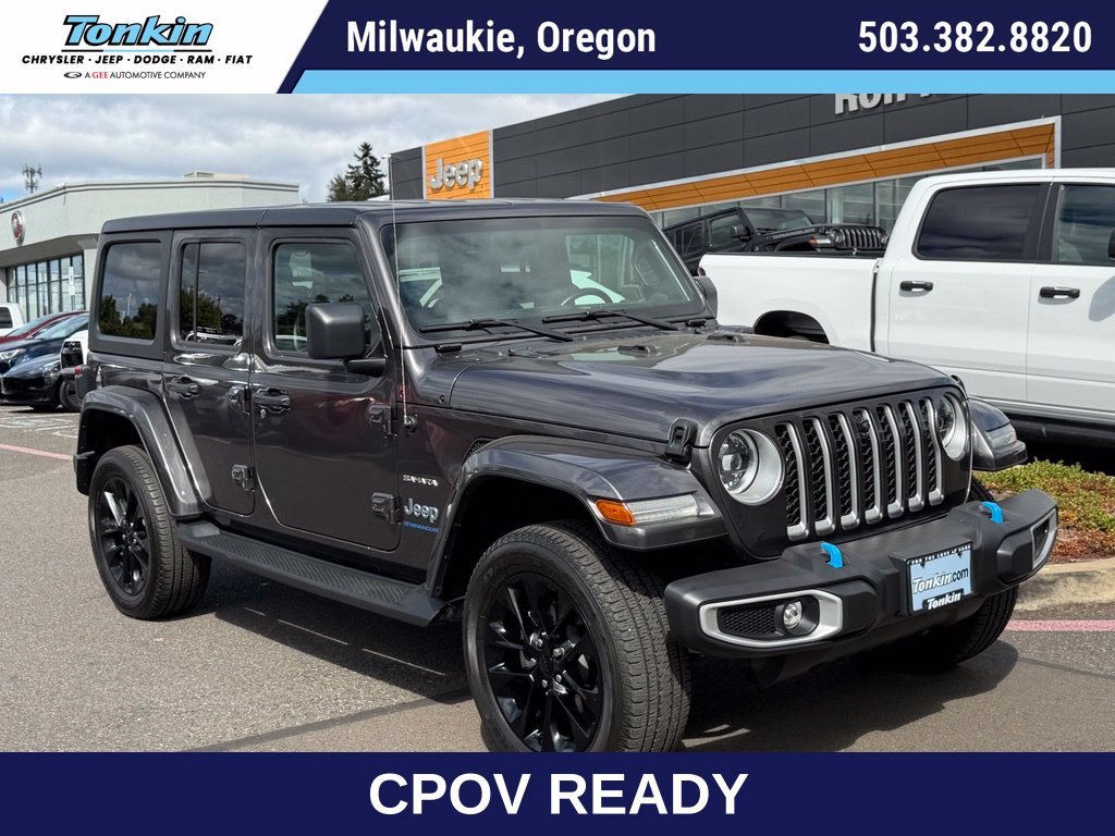 Used 2023 Granite Crystal Metallic Clearcoat Jeep Sahara 4xe image 1