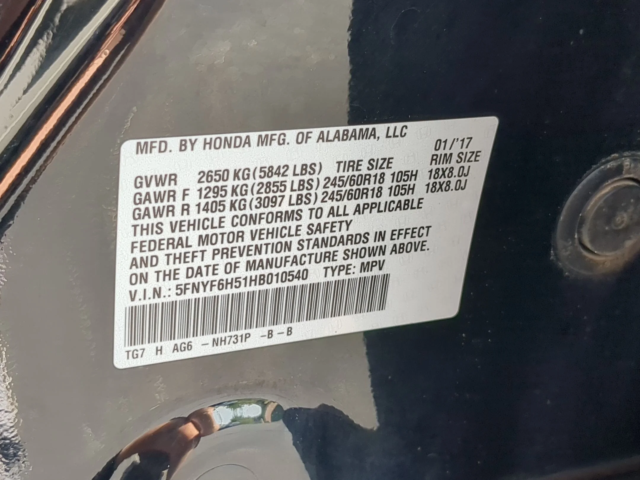 Used 2017 Modern Steel Metallic Honda EX-L image 31