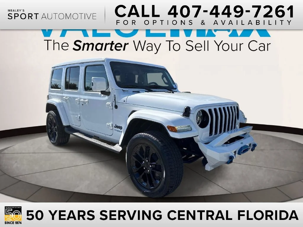 Used 2021 White Jeep Unlimited Sahara 4xe image 1
