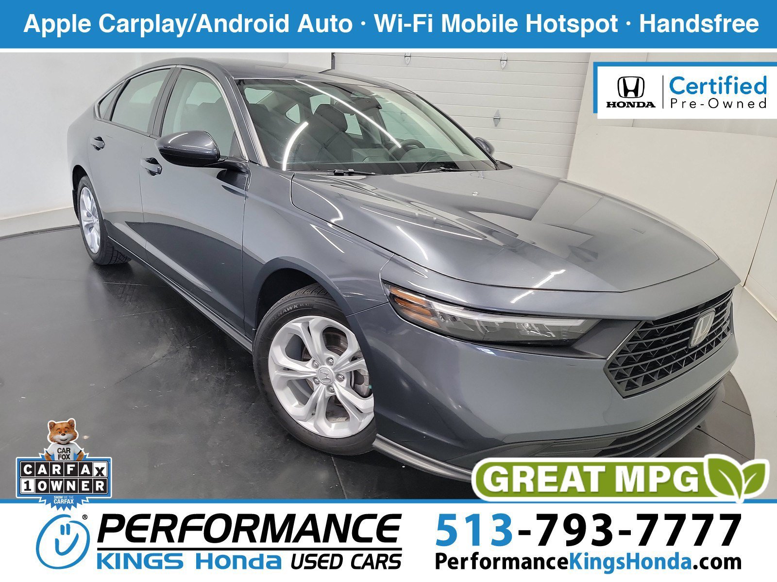Certified Used 2024 Meteorite Gray Metallic Honda LX image 1